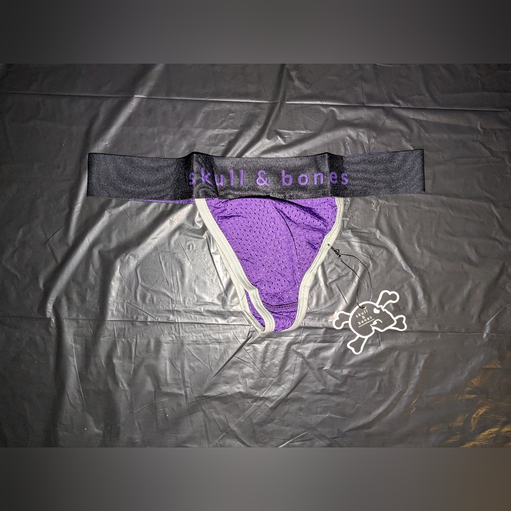 Skull and Bones Men's Purple Mesh Thong underwear Size L